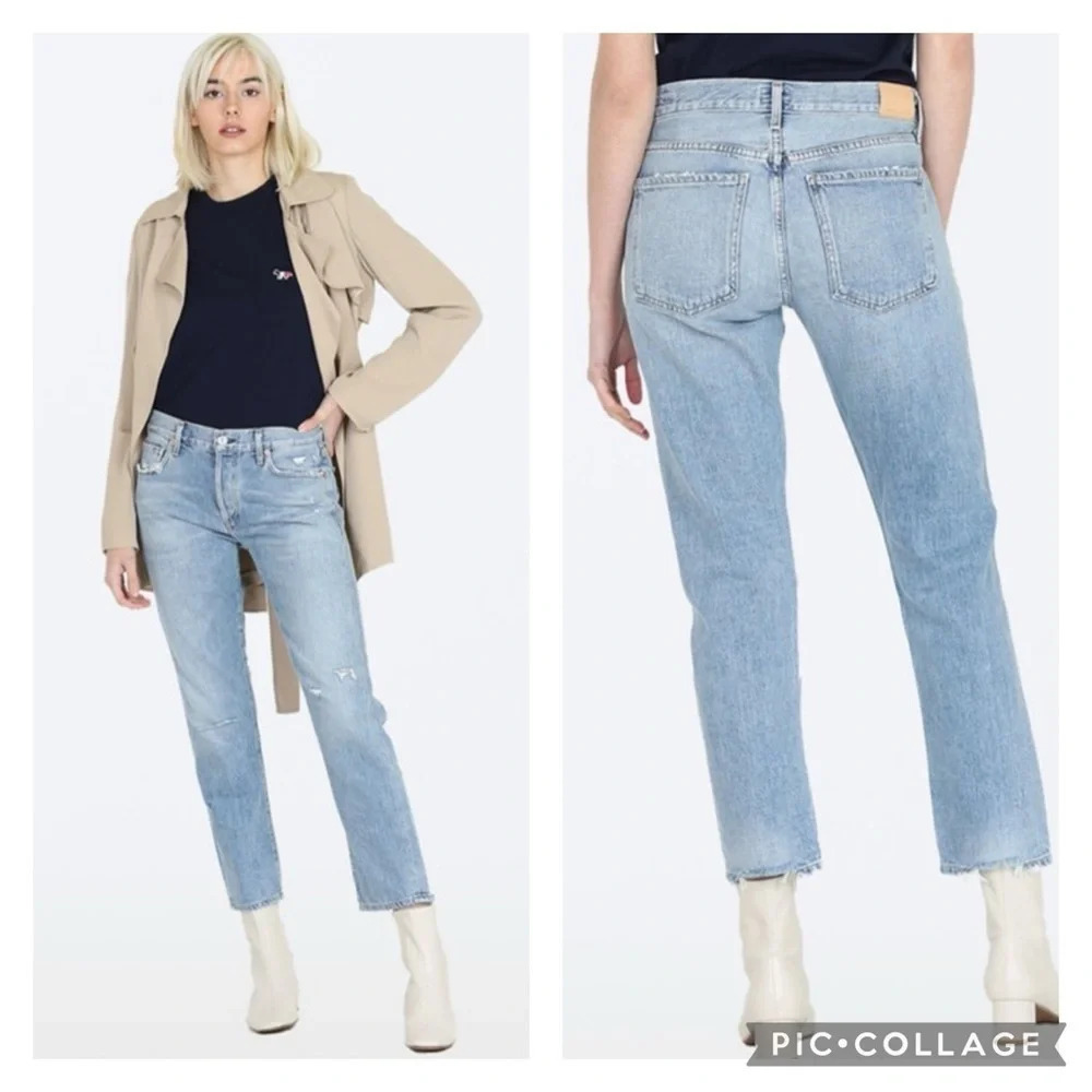 Citizens of Humanity‎ Jeans Emerson 28 Spotlight Distressed Wash Boyfriend Crop